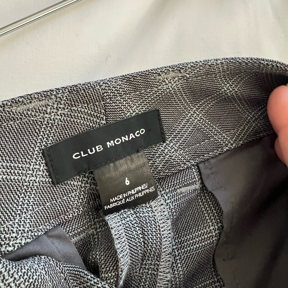 Club Monaco cropped check trouser. Size 6. Women’s Enamel Ring Pant. - Picture 11 of 11